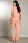 Zivame Farm Lore Knit Cotton Pyjama Set - Peach Pearl — thumbnail 3